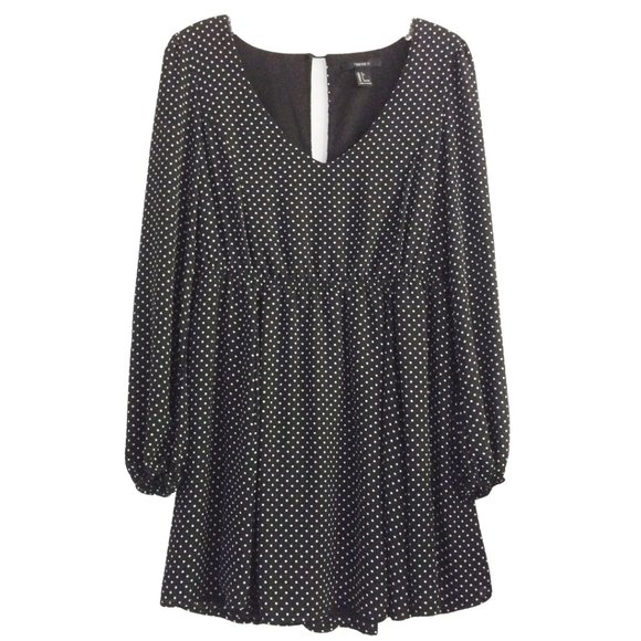 Forever 21 open back polka dots dress sz Large - Picture 1 of 6